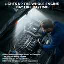 2300 Lumen Underhood Work Light Rechargeable - Foldable LED Mechanic Light Bar with 3 Brightness Levels, 6000mAh Battery Power Bank, IP65 Waterproof, Telescoping Hooks for Car Repair Garage