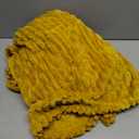 DISSA Fleece Blanket Throw Size  51x63, Yellow Soft, Plush, Fluffy, Fuzzy, Warm, Cozy Perfect for Couch, Bed, Sofa - with Pompom Fringe Flannel