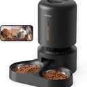 PETLIBRO Automatic Cat Feeder with Camera for Two Cats, 1080P HD Video with Night Vision, 5G WiFi Pet Feeder with 2-Way Audio for Cat & Dog, Low Food & Motion & Sound Alerts, Dual Tray, Black 5L