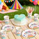 Birthday Decorations,96 Pcs Birthday Plates and Cups,Happy Birthday Decorations,Disposable Plates for Birthday Party Decorations,Dinnerware Sets for Party Supplies,Tableware Set Serve 24