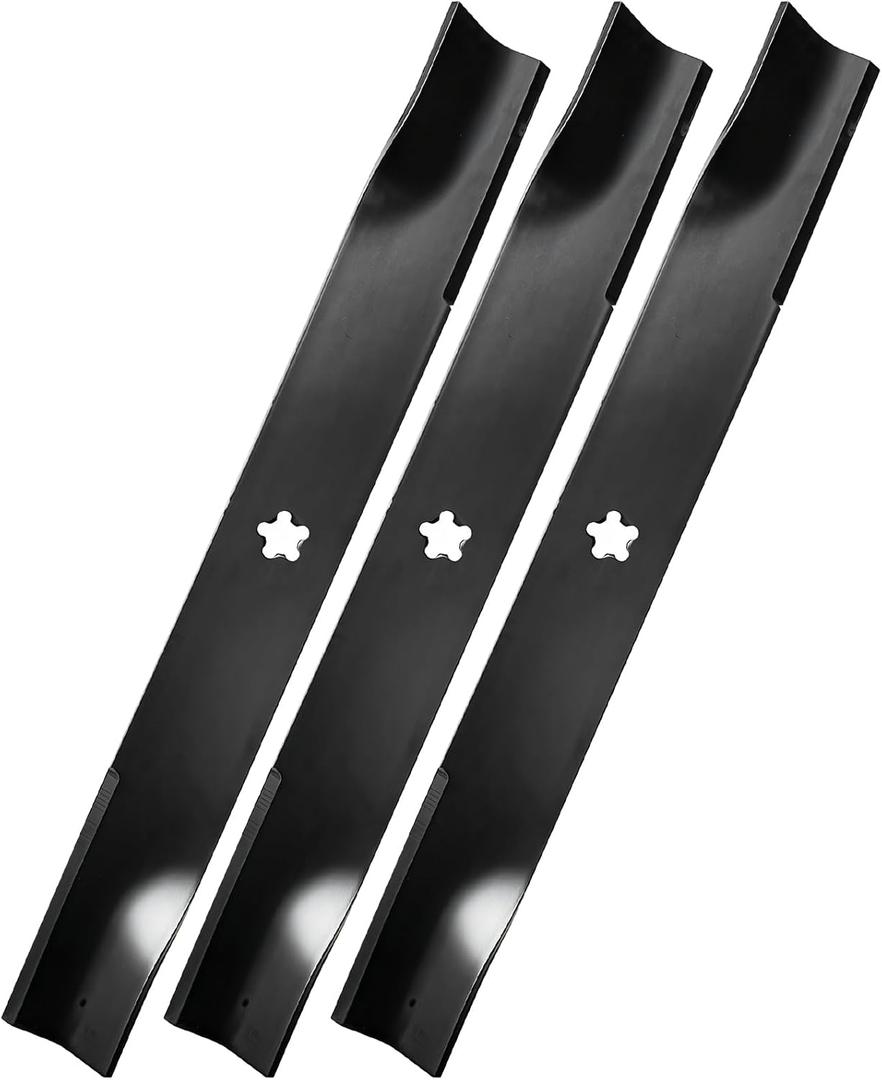539113312 High Lift Heavy Duty Blade Compatibles with 61" Deck, 510417901 High-Lift Mower Blade Compatibles with Hus qvarna MZ 61, MZT61, EZ5224, EZ6124, FD61M, MZ6125, MZ6128, MZ6125 C, 3 Pack