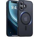 Magnetic for iPhone 17 Case,[Anti-Slip][Compatible with MagSafe][Military Grade Drop Protection] Shockproof Protective Translucent Matte Phone Case for iPhone 17 Case,Black