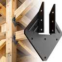 20 pcs Hurricane Ties for Rafters, Heavy Duty Black Hurricane Straps,13-Gauge Rafter Tie Brackets Connectors, Hurricane Clips for Roofing Trusses Wood Timber, Seismic Joist Hangers, Roof Brackets