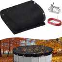 Pool Leaf Net Cover 28 Ft Round Above Ground with Winch & Cable for Leaves