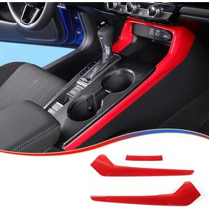 MUXEE 11th Gen Civic 3PCS Gear Shift Panel Cover Side Trim for Honda Civic 2022 2023 2024 2025 2026 - ABS Wine red Center Console Frame Side Trim Sport Interior Accessories