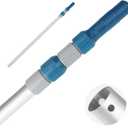 Professional 12 Foot Telescopic Aluminum Swimming Pool Pole - Attach Connect Skimmer Nets, Rakes, Brushes, Vacuum Heads Cleaning