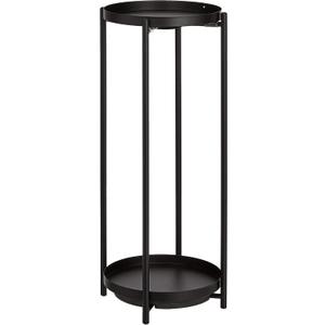 Amazon Basics Two-Tier Metal Metal Round Plant Stand, Black