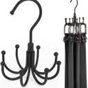 ZEDODIER Belt Hanger, Rotatable Belt Rack Closet Accessories Organizer, Maximum 24 Storage Capacity, Hanging Holder Storage Hook for Belt, Bra, Tank Top, Tie, Scarf, Purse, Black (1 Pack)