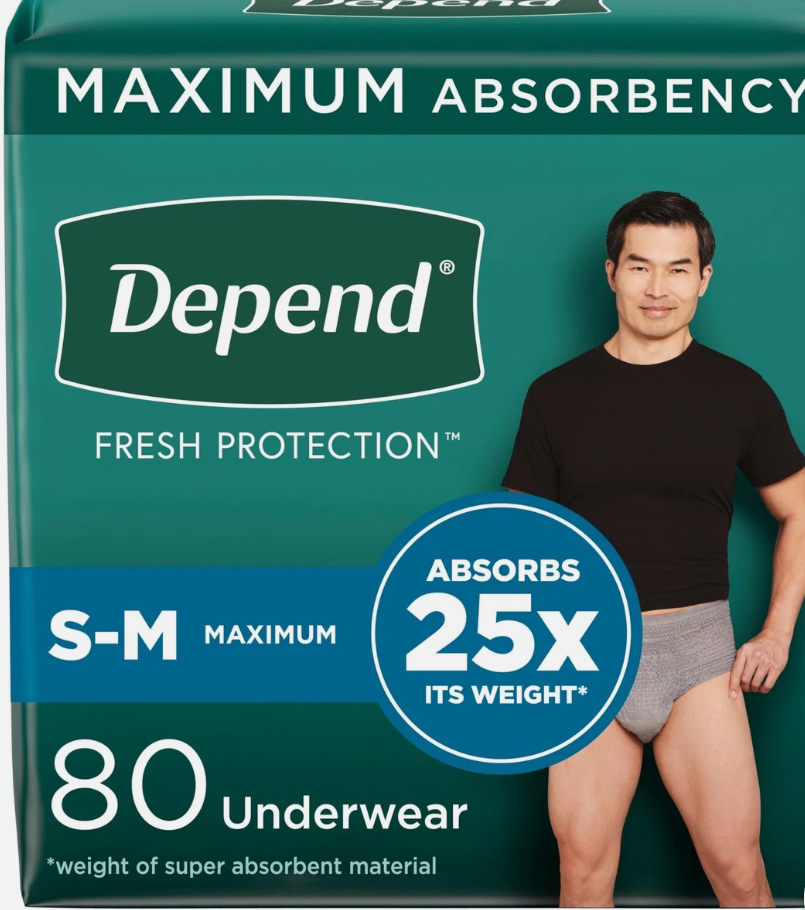80 Count Depend Fresh Protection Adult Incontinence Underwear Small/Medium 