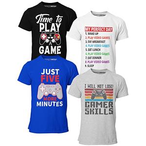 BROOKLYN VERTICAL 4-Pack Boys Short Sleeve Crew Neck T-Shirt with Chest Print | Soft Cotton Sizes 6-20 (Combo E, Large-14/16)