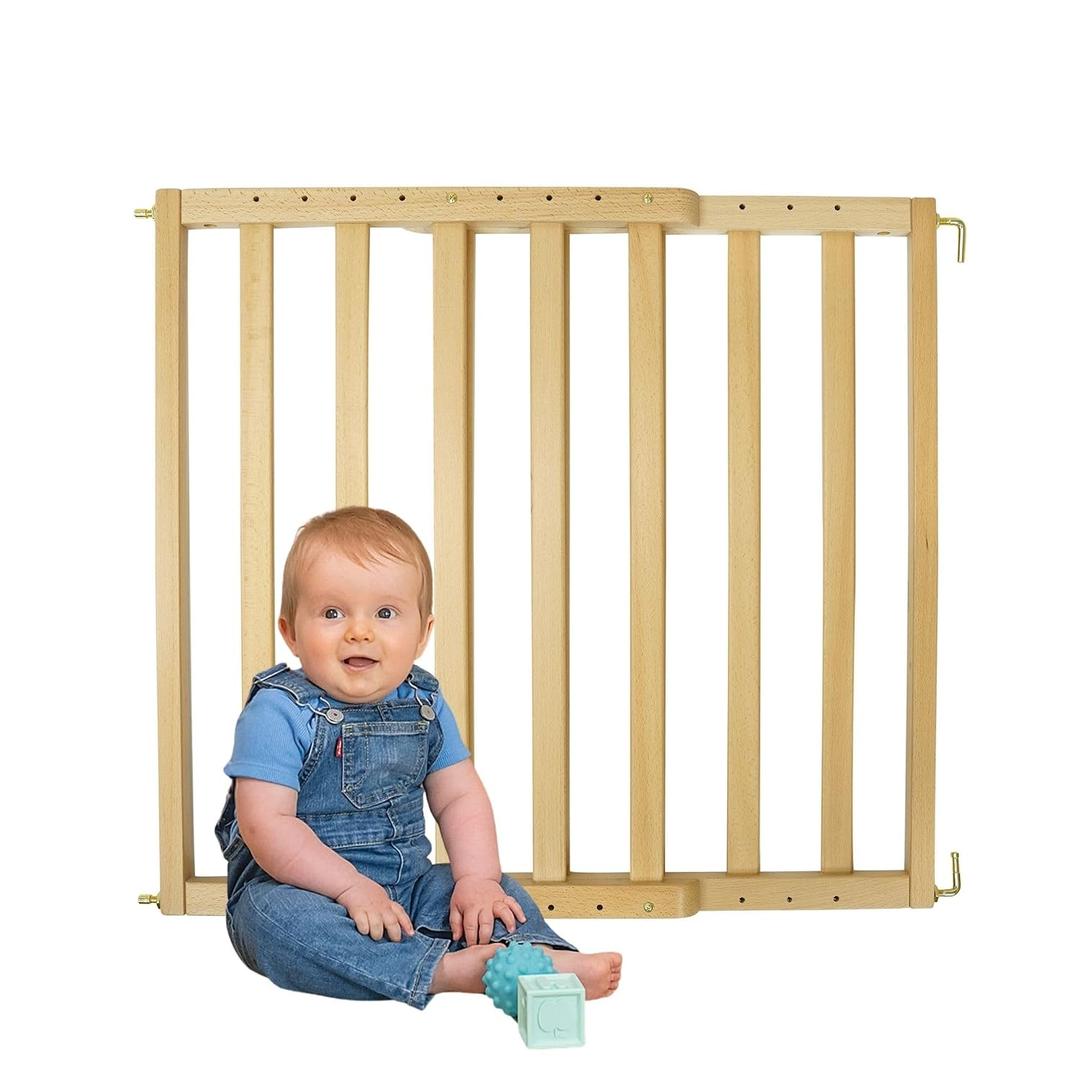 Toddleroo by North States LuxeCraft Wood Baby Safety Gate for Stairs & Doorways, Hardware Mount, Adjustable 25.25 to 39.25 Inches Wide, 30 Inches High, Beechwood Natural Wood