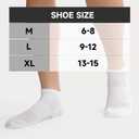 BAMBOO COOL Men's Athletic Ankle Socks Cushioned Moisture Wicking, Low Cut Running Mesh Socks Arch Support, 8 Pack (White, L)