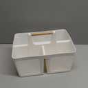 Shower Caddy Portable and Cleaning Caddy Organizer for Bathroom, Kitchen,Toiletries Storage, Caddy organizer with handle, Rust-Resistant, Durable Material (Milky White, 9.36"L7.73"W7.24"H)