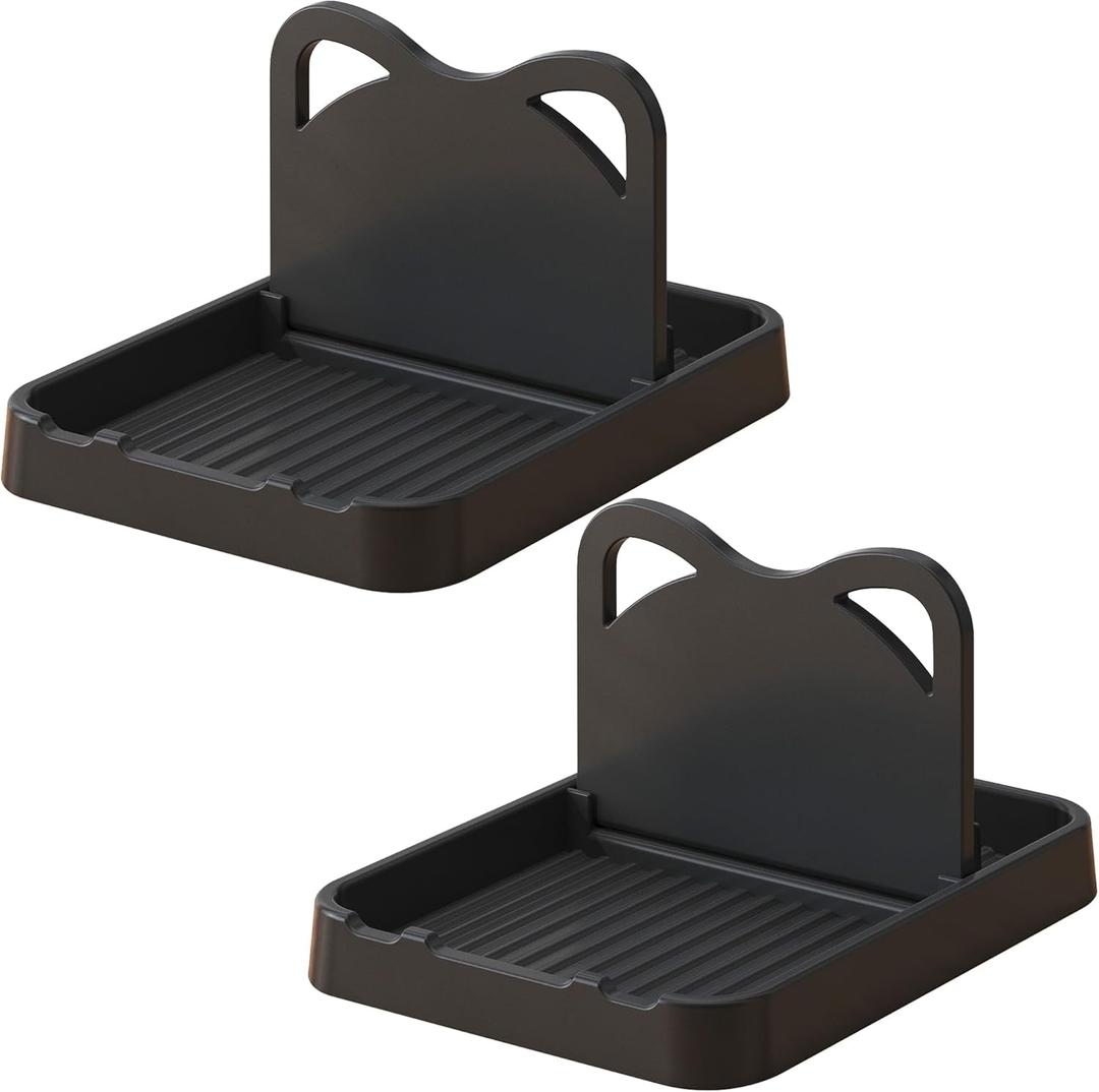 3 Pieces H&W Spoon Rest with Lid Holder,Foldable Spoon Holder for Kitchen Counter,Cat Pot Lid Holder for Spoons,Pot Lids,Spatulas,Utensils,Forks(1 Black, 1 White and 1 Beige)