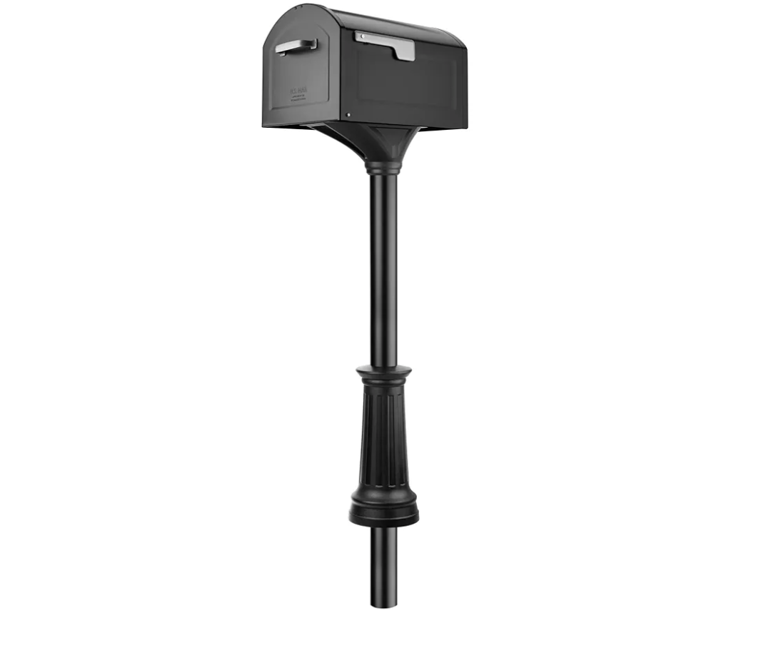 ARCHITECTURAL MAILBOXES 950080B-10 Centennial Decorative Steel Mailbox and Post Kit, Extra Large, Black