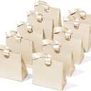 Vitalizart Paper Gift Bags With Ribbon Handles Set of 10 Cream White Bulk Reusable For Gift Wrap Girls Kids Birthday Bridal Shower Party Favors Goodie Bags Candy Christmas 6.1"x2.95"x5.71" Mini