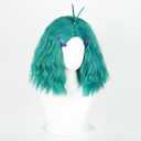 Women's Short curly cute Wig, Costume for Helloween party (Cyan)