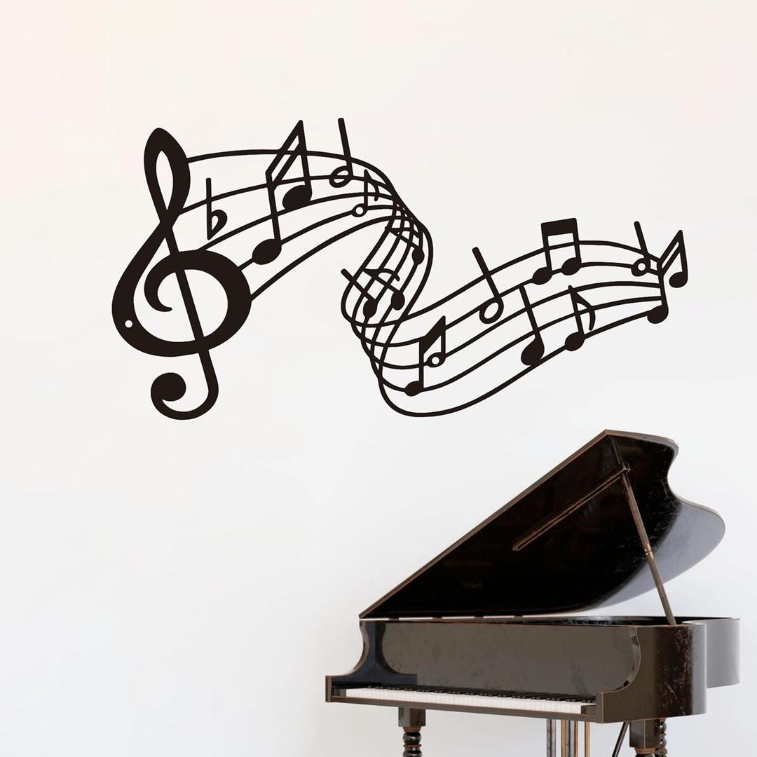 Black Metal Guitar Wall Art - 15.7x8 inch Music-Themed Decor for Room or Classroom, Ideal Gift for Musicians & Music Lovers