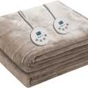 Wapaneus Heated Blanket Electric Queen Size 84"x90"-Dual Control with 10 Heat Levels 12 Timer Settings and 8 Hours Auto-Shut Off,Fast-Heating Electric Blanket,ETL Listed Machine Washable,Green