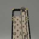 Compatible with iPhone 16 Pro Max Case Luxury Designer for Women Girls,Rectangle Leather with Wristband Strap Kickstand Holder Protective Cover for 16 Pro Max - 6.9 inch(White)