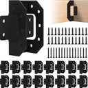 Deck Railing Bracket Connectors for 2x4(Actual 1.5"x3.5"), 2x4 Brackets for Wood Fence Railing, Black 8 Pcs