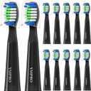 12 Pack Toothbrush Heads Compatible with Bitvae D2 Electric Toothbrush, Tooth Brush Head Replacement Heads Refill, Soft Brush Bristles, Black