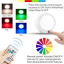 Battery Operated LED 12 Color Changing Ceiling Light, Remote Controlled Dimmable Night Light for Hallway Bedroom Kitchen - 2pk
