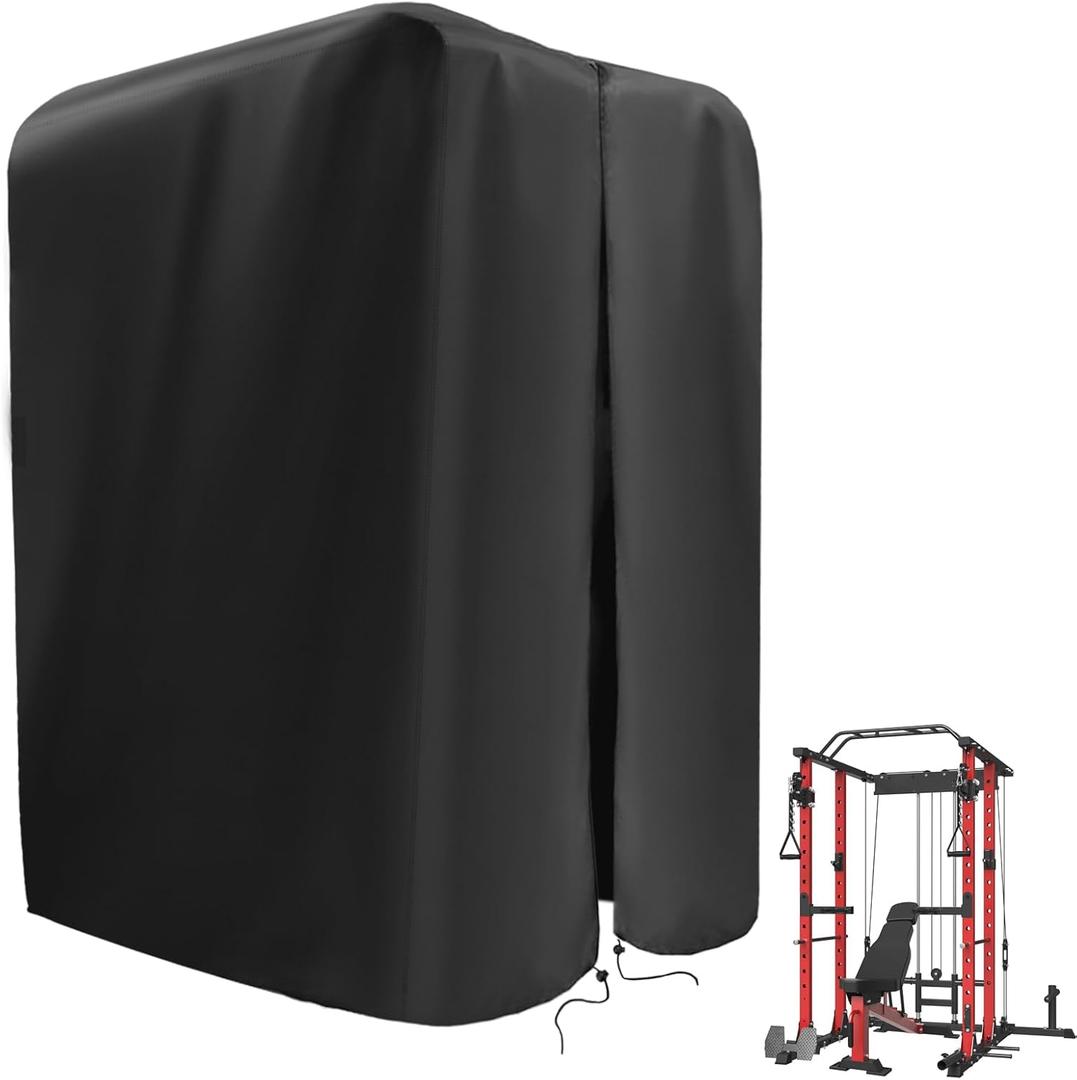 Gym Rack Cover with Waterproof Zipper, Protective Cover for Squat Rack/Weight Lifting Rack/Home Gym Workout Equipment-Indoor or Outdoor (47" x 69" x 84")