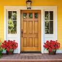 Artificial Flowers for Outdoors, Faux Petunias Spring Summer Decoration, Fake Flowers Plants UV Resistant Look Real Silk Flowers for Outside Planter Front Door Porch Patio Yard (6, Red)