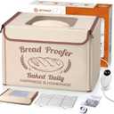 Folding Bread Proofing Box with 50-113 Temp Control & 48H Timer, Dough Proofer with Metal Rack, Humidor, Recipes, Ideal for Sourdough, Bread Baking, Pizza, Yogurt, Kombucha, Precise Control