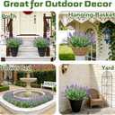 Artificial Flowers Outdoor Faux Lavender & Monkey Grass Fake Plants, UV Resistant for Garden Porch Patio Hanging Planter (12, Purple)