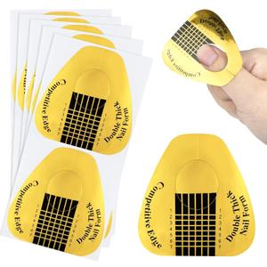200 Nail Forms for Builder Gel - Durable Nail Extension Forms for Acrylic Nails, Paper NailForms Stickers for Sculpting Almond Coffin Shapes, NailSupplies for Home & Salon