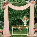 FUHSY Peach Wedding Arch Drapes 2 Panels 20FT Wedding Arch Draping Fabric Chiffon Fabric Drapery Arch Decorations for Ceremony Wedding Backdrops for Reception Bridal Archway Ceiling Drapes Swag Decor