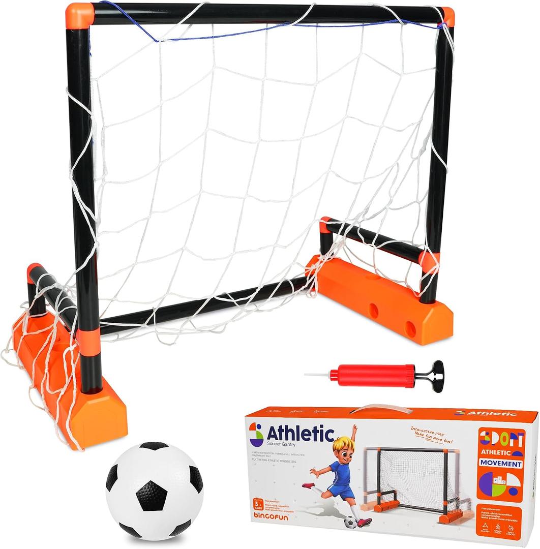 Motorized Moving Soccer Goal for Kids Ages 3-5 Indoor/Outdoor Interactive Toy with Electric Sliding Goal, Active Play, Christmas Stocking Stuffers