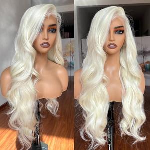 13x4 Lace Front Wigs Blonde Lace Frontal Wig 613 HD Lace Body Wave Pre Plucked Tiny Knots 26 Inch Pre-layered Long Wavy Synthetic Platinum Blonde Valentine Date Style