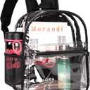 ZENPUNK Clear Backpack for Stadium Approved 12126, Small Size See Through Bag, PVC Transparent Backpack for Festival Sport Event Concerts (BLK) (Black)