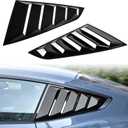 Side Window Louver for Mustang 2024 2025, GT Lambo Style Rear Quarter Windshield Sun Shade Cover Side Window Scoop Louvers for Ford Mustang 2024 2025 Accessories (Glossy Black)