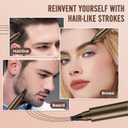 AWROSE Eyebrow Pencil, 2 Pack 3D Waterproof Microblading Eyebrow Pen 4 Fork Tip Tattoo Pencil, Precise Natural Brow Magic Eye Brow Pencil with Hair Like Strokes, Multi-Used Eye Brow Pen for Women