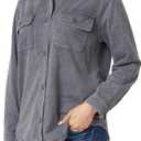 WallFlower Casual Fleece and Plaid Shackets Jackets Juniors for Women, Soft Button-Down (Gray, S)
