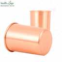 HealthAndYoga qCup Pure Copper Tumblers for Drinking - Ayurvedic Health Pure Copper Cups 2 pcs. set - 250 ml.(8 fl oz) (Plain)