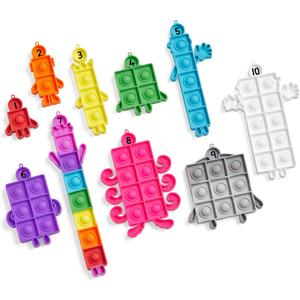 hand2mind Numberblocks Sensory Bubble Poppers, Push Pop Fidget Toys, Keychains for Kids, Counting Math Manipulatives, Fine Motor Tools, Calm Down Corner Supplies, Preschool Toys for Classroom