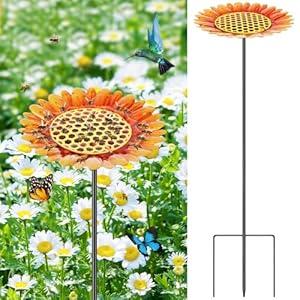 Bee Watering Station - Large Upgraded Bee Cups for Garden Metal Bee Water Feeder Flower Shape Bee Baths for Garden, Colorful Butterfly Bath Bowl Bee Cups for Outdoor Garden Yard Decor