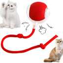 SPECIALISTTRIAN Interactive Rolling Cat Ball - 360°Automatic Chew Toy for Active Cats, Rolling Small Dog Cat Toys, Smart Automatic Fast Rolling Pet Ball - cat Toys (Red)