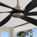 64 Inch Black nickel Ceiling Fans with Lights, Reversible Quiet DC Motor, Modern Ceiling Fan with Light and Remote, Indoor/Outdoor Use