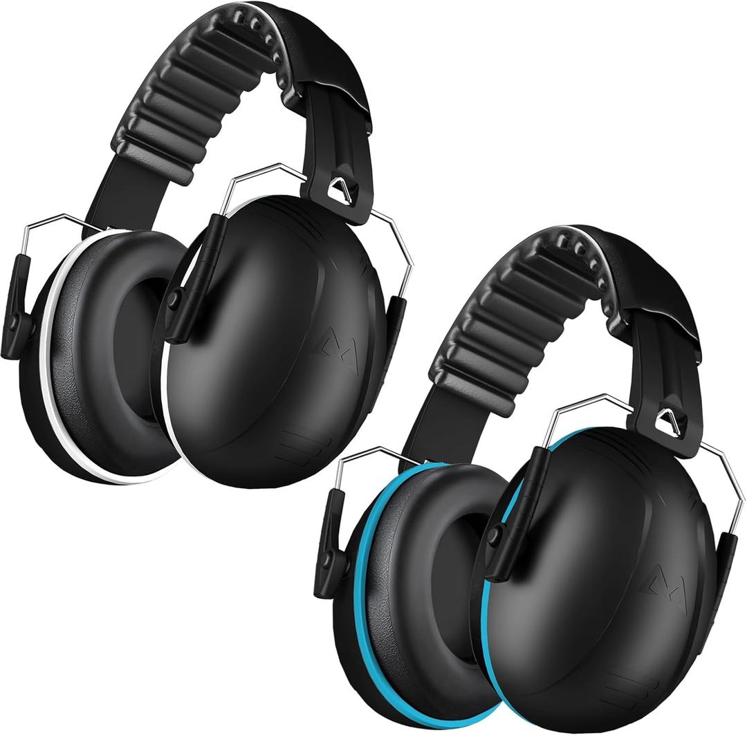 Noise Cancelling Ear muffs for Shooting Ear Protection, SNR 35dB Noise Reduction Headphones for Adult Kids Autism, Adjustable Sound Proof Hearing Protection for Shooting Mowing (Blue & White)