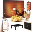 2-in-1 Chicken Coop Heater with APP & Thermostat,Smart Chicken Heater with Adjustable Temp (41~176) & 24H Timer,120 Watts Radiant Heat Flat Panel Heaters for Winter