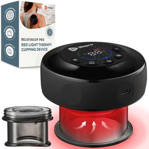 LifePro 4-in-1 Smart Red Light Therapy Cupping Massager Set - Truly Portable Rechargeable Electric Cupping Therapy Device for Targeted Muscle Relief and Skin Firming