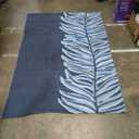 HD Outdoors 5x7 Woven Rug- Palm Feather, 5x7