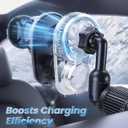 Long-arm Wireless Magnetic Car Phone Holder Mount with Cooling Fan & RGB Lights, 15W Fast Charging Auto-Rotate Charger for iPhone 17/16/15/14/13/12 S25 Samsung Google, Car Air Vent Mount