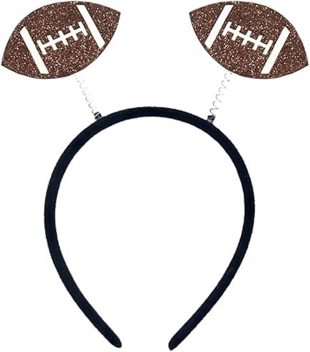 3 x AIUPUOC Football Headband for Women Cute Football Design Headband Head Boppers Sports Hair Accessories for Football Mom Fans Game Day Cheer Hairband Non Slip 1Pcs (Brown B, Average)